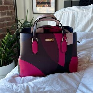 Kate Spade colorblock purple and pink handbag (brand new, never used)